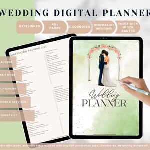 Digital Wedding Planner Template, PDF format, Minimalist Wedding Planner, Budget, Wedding Checklist,Wedding Planner. Wedding To Do List