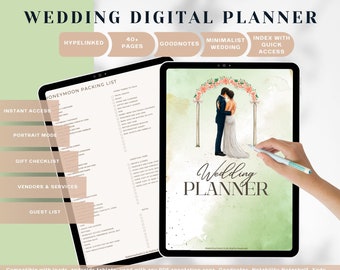 Digital Wedding Planner Template, PDF format, Minimalist Wedding Planner, Budget, Wedding Checklist,Wedding Planner. Wedding To Do List