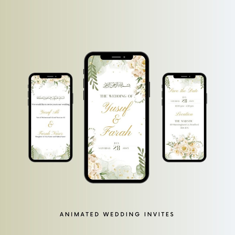 Animated Einvite Muslim Wedding Invitation, Animated Wedding Invite Video Template ...