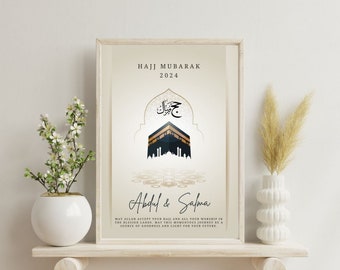 Personalized Hajj Mubarak, Muslim Hajj gift, Hajj Mubarak gifts, Hajj print, Islamic Hajj poster, Hajj gifts, Personalized Hajj frame