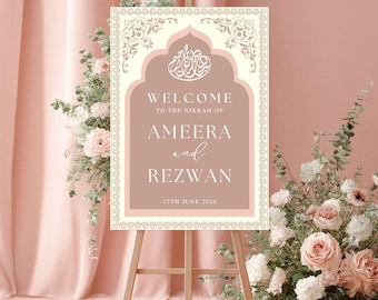Arch Wedding Welcome Sign, A1, A2, A3, A4, Pakistani Wedding, Walima sign, Muslim Welcome Sign, Arch Welcome Sign, Walimah Nikkah sign