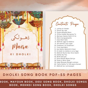 Modern Dholki Book, Desi Song Book, Dholki Songs lyrics book, Mehndi Song Book, Bollywood Songs for Asian Indian Pakistani Weddings,  Dholki