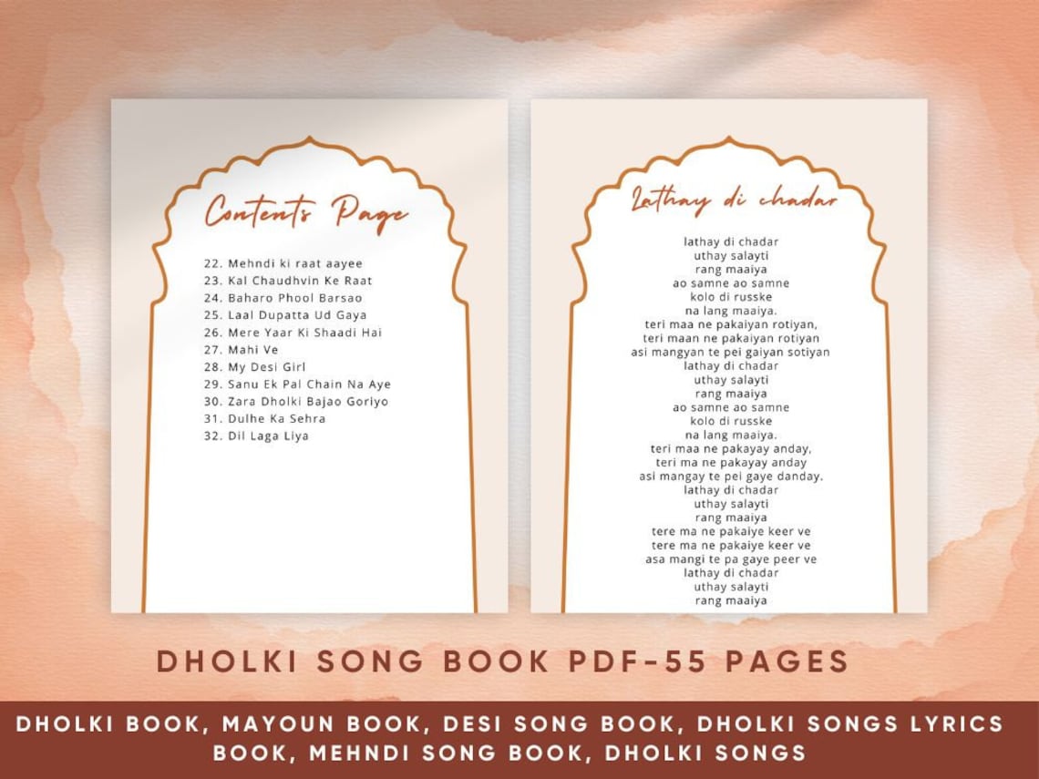 Modern Dholki Book, Desi Song Book, Dholki Songs Lyrics Book, Mehndi