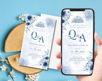 Animated Wedding Invitation Video Template, Wedding card Video Invitation Template Canva, Wedding Invite Digital Video, einvite