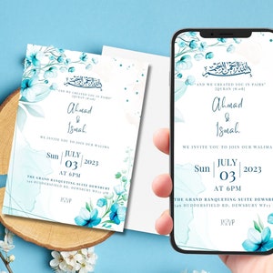 Digital Wedding Invitation, Animated Wedding invite Video Template, Wedding card Video Invites Template Canva, einvite