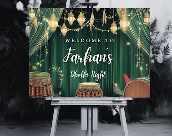 Dholki Welcome Sign, A1, A2, A3, A4, Pakistani Wedding, Dholak Night, Muslim Dholak Welcome Sign, Colourful Dholki Sign, Mehndi Welcome Sign