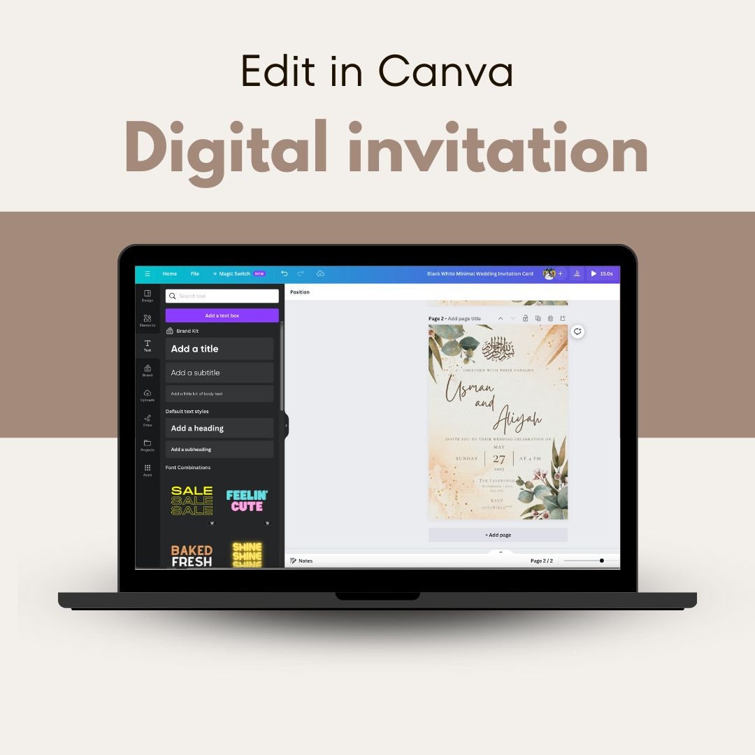 Animated Einvite Muslim Wedding Invitation, Animated Wedding Invite Video Template ...