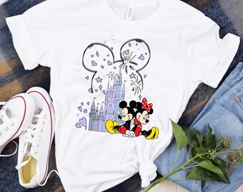 Disney Watercolor Castle Mickey Minnie TShirt, Disney Castle, Disney Vacation Shirt, Disney Trip Shirt, Disney Family Shirt, Family Vacation