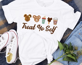 Treat Yo Self Disney Snacks Shirt, Magic Kingdom, Disney Funny Shirt, Magical, Mickey Bar, Mickey Ice Cream Dole Whip, Mickey Pretzel Shirt