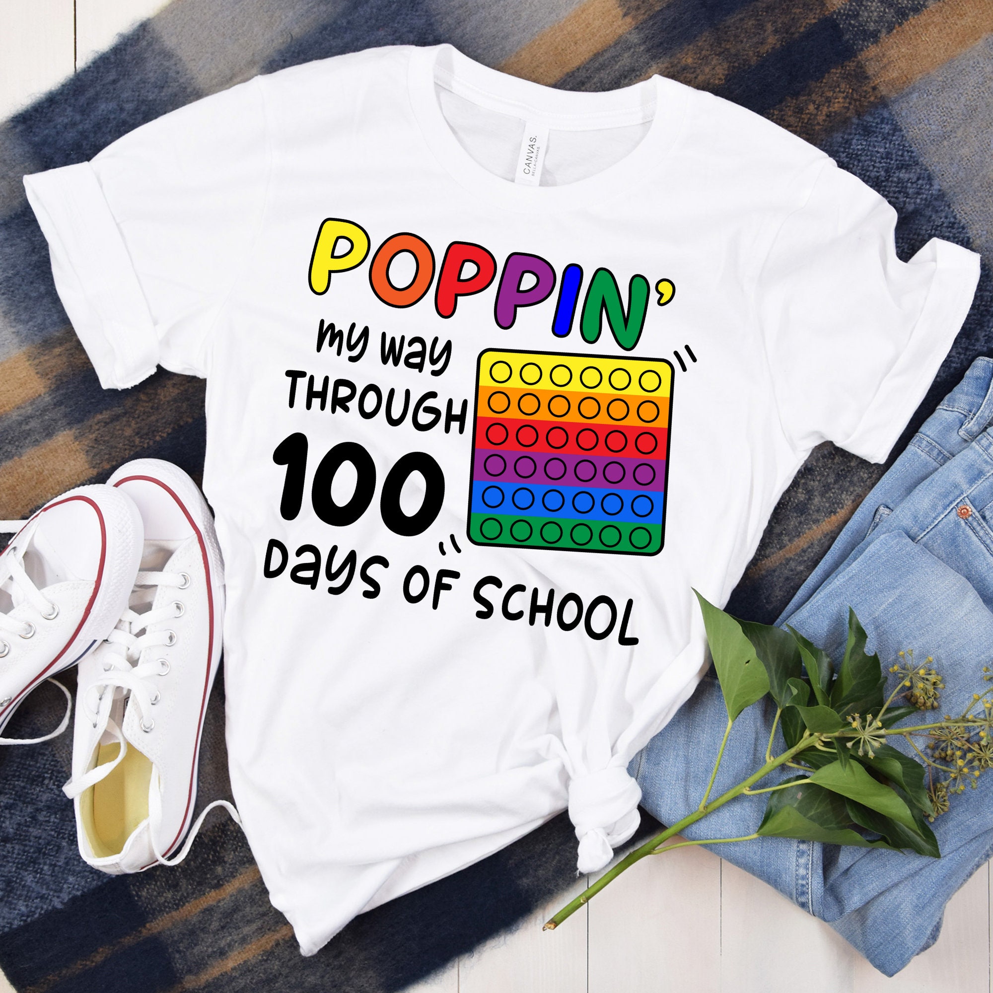 Camicia Poppin' My Way Through 100 giorni di scuola, regalo di Camicia Poppin' My Way Through 100 giorni di scuola, regalo di
