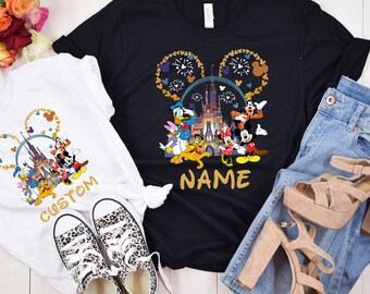DisneyLand Family Trip Shirts DisneyWorld Family Vacation Mickey Mouse Minnie Mouse Family Shirts Disney 2025 Custom Matching Group T-Shirts