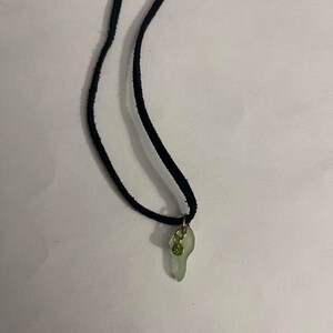 Sea Mist Color Uranium Beach Glass Necklace with Charm
