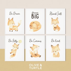 Woodland Nursery Prints, Baby Fox Nursery Decor, Boy Wall Art, Boy Nursery Prints, Woodland Animal Prints, Fox Nursery, INSTANT DOWNLOAD