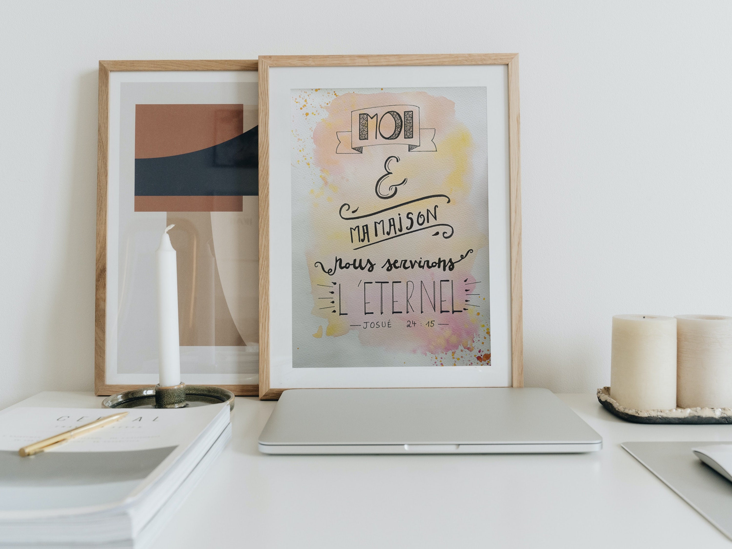 Aquarelle Originale et Unique - Josué 2415