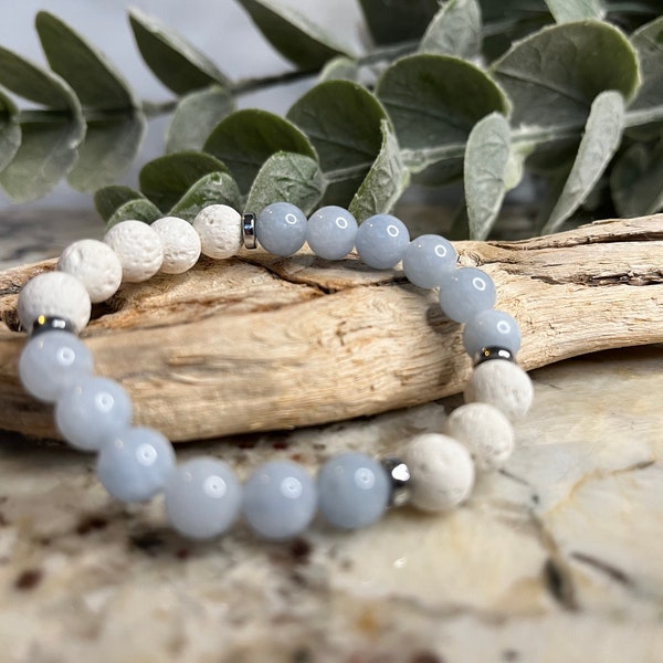 Aromatherapy Bracelet in Blue Jade