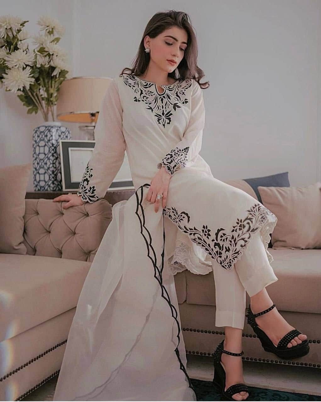 Black kurta pajama store design for girl