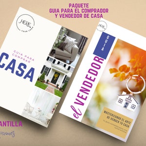 May include: A Spanish language guide for home buyers and sellers. The guide is titled "Guia Para El Comprador Y Vendedor De Casa" and features images of homes and a key with a house keychain. The guide is a template with many options.