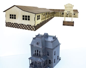 Bates Motel Kit, Bates House, Wooden Model Kit, Horror House, DIY