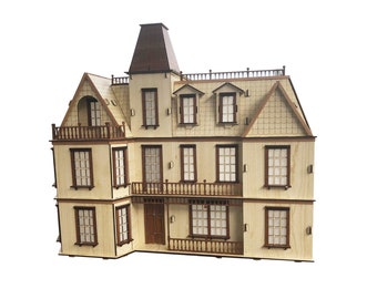 1:12 スケール木製ドールハウスキット、アシュリー アビゲイル