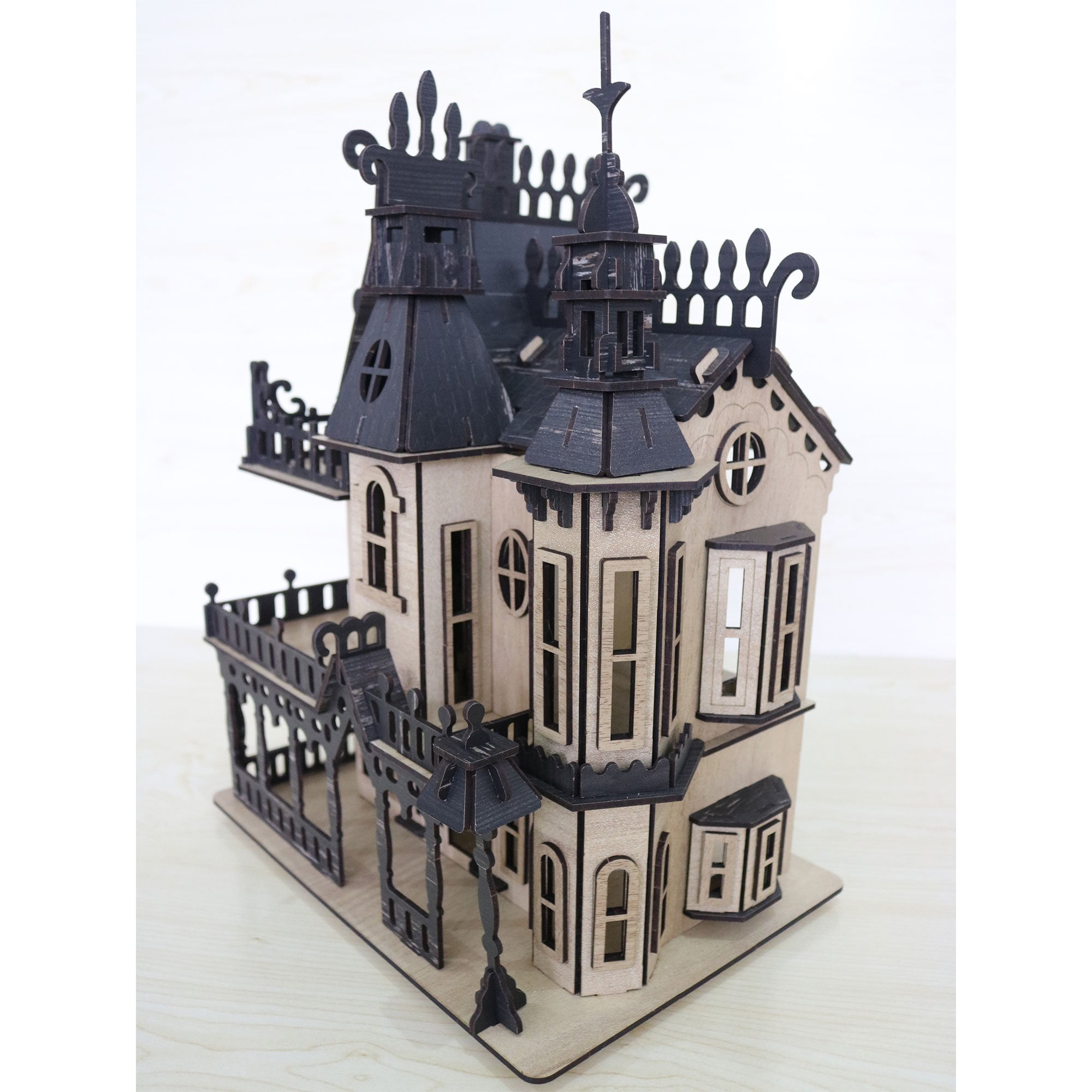 Victorian House, Wooden Dollhouse, Miniature DIY Dollhouse