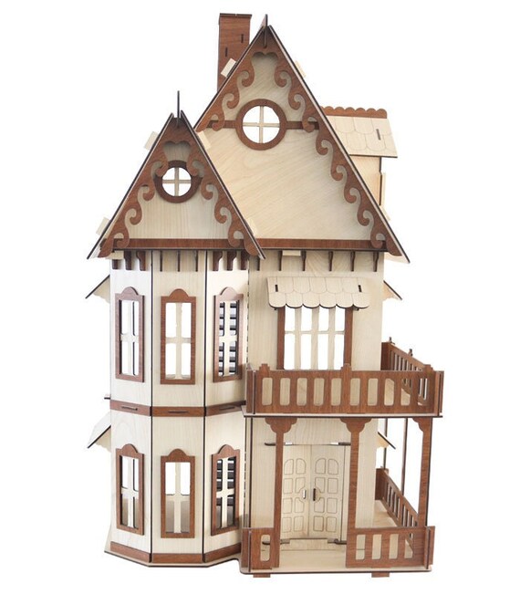 Victorian Dollhouse Wooden House Gothic House Diy Dollhouse Etsy