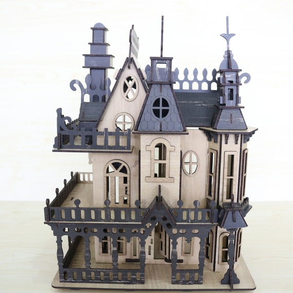 Victorian House, Wooden Dollhouse, Miniature DIY Dollhouse - Etsy