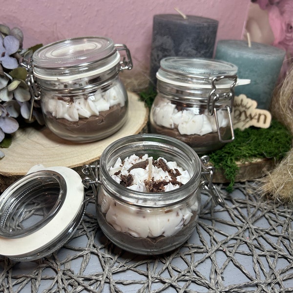 Duftkerze Schoko-Sahne Pudding mit Vanille Duft