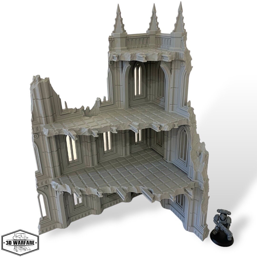Large Gothic Ruined Tower Building Scenery Scatter Terrain for 28/32mm ...