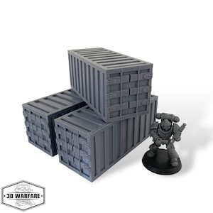 3x Shipping Containers Scenery Scatter Terrain For 28/32mm Tabletop Miniature Wargames