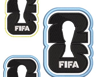 Machine embroidery design for the FIFA 2026 World Cup logo in the hoop and aplique