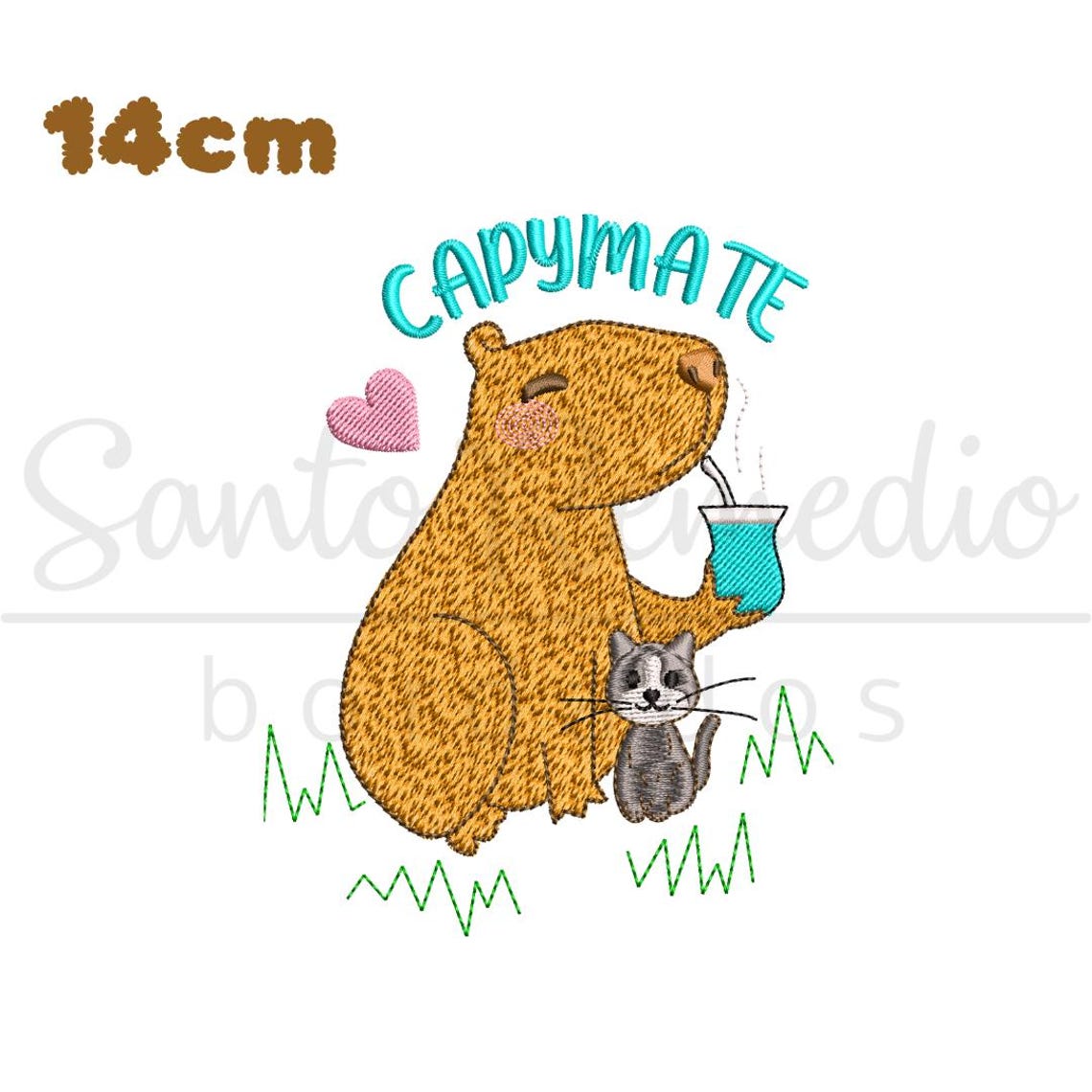 Capybara Matte Embroidery Matrix Collection X 3 Designs 14 Cm ...