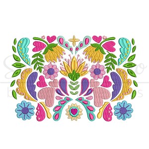 Matrix Machine Embroidery Botanical Flowers Mexican Folk Style ...
