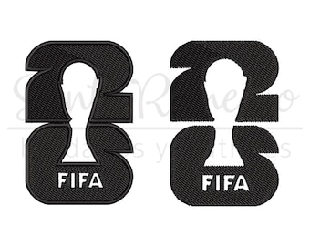May include: Two black embroidered designs featuring the number 23 with a white silhouette of a person in the center. The word "FIFA" is embroidered in white at the bottom of each design.