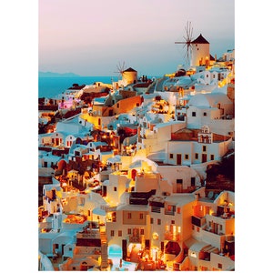 digital print - santorini, greece