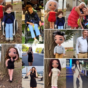 Benutzerdefinierte Amigurumi Familienpuppen, personalisierte Portrait Puppe, Look Alike Puppe, Mutter Tochter Geschenk, Vater Sohn Geschenk, Geschenk für Eltern