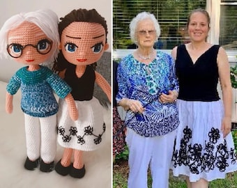 Poupées maman, poupées famille Amigurumi, cadeau de fête des mères de sa fille interurbaine, cadeau unique de fête des mères, cadeau de fête des mères