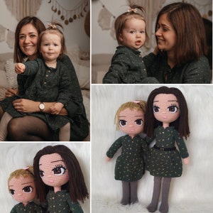 Mommy and Me Dolls, Custom Amigurumi Family Dolls, Personalized Portrait Doll, Look Alike Doll, Mother Daughter Gift