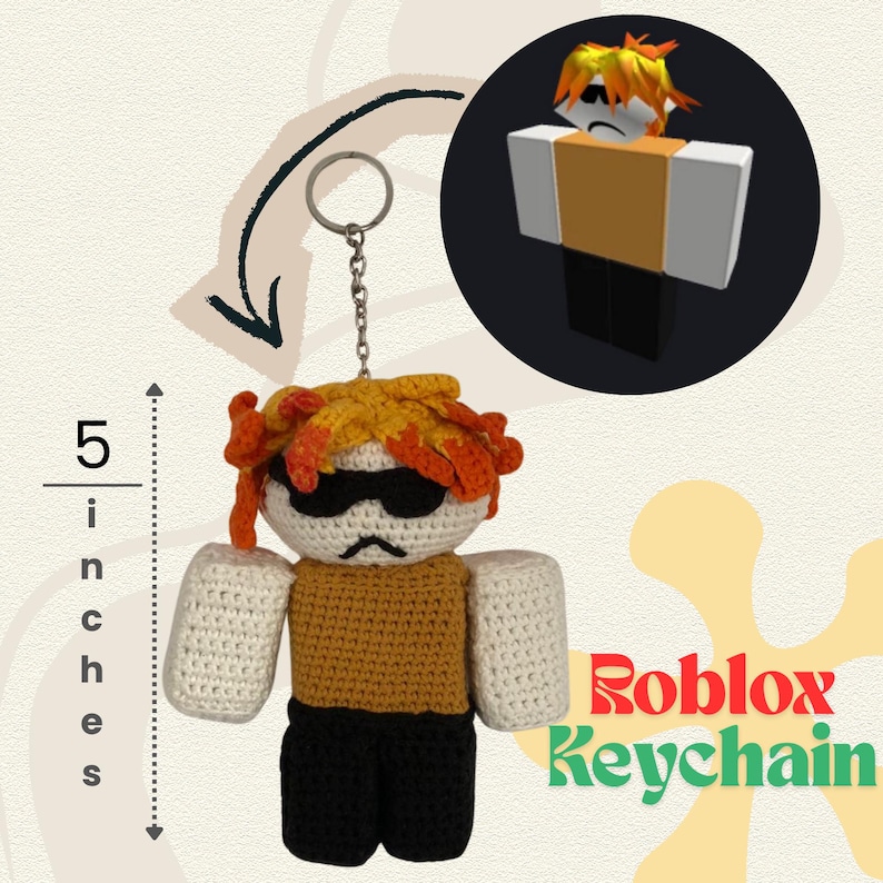 Personalized Roblox Gift, Your Roblox Character, Roblox Plush Dolls, Halloween Plush, Unique Xmas Gift 5 inch (13cm)