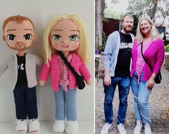 Look alike Doll, Anniversary Gift For Couples, Personalized Doll, Crochet Doll, Custom Couple Doll From Photo, Christmas Present