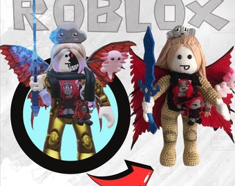 Custom Roblox Amigurumi Doll: Handmade Portrait Plush Toy