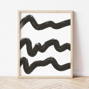 Black Abstract Art Lines Printable, Black Line Abstract Printable, Black and White Abstract Wall Art, Modern Decor, Modern Abstract Wall Art