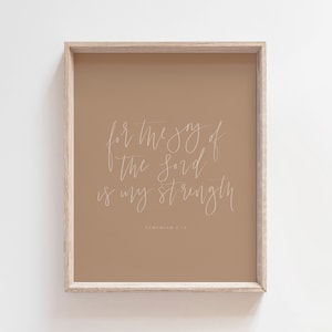 For the Joy of the Lord is My Strength Print, Nehemiah 8:10, Bible Verse Poster, Bible Quote Poster, Modern Christian Decor Wall Art Digital