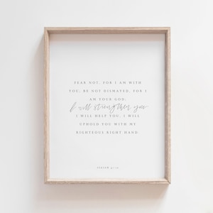 Fear Not Print Isaiah 41 10, Minimalist Christian Wall Art Digital, Modern Bible Verse Print, Encouraging Verse Poster, Modern Christian Art