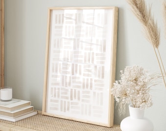 Beige Abstract Wall Art, Beige Line Art Print, Neutral Abstract Prints, Beige Geometric Print, Modern Neutral Prints, Modern Decor, Line Art