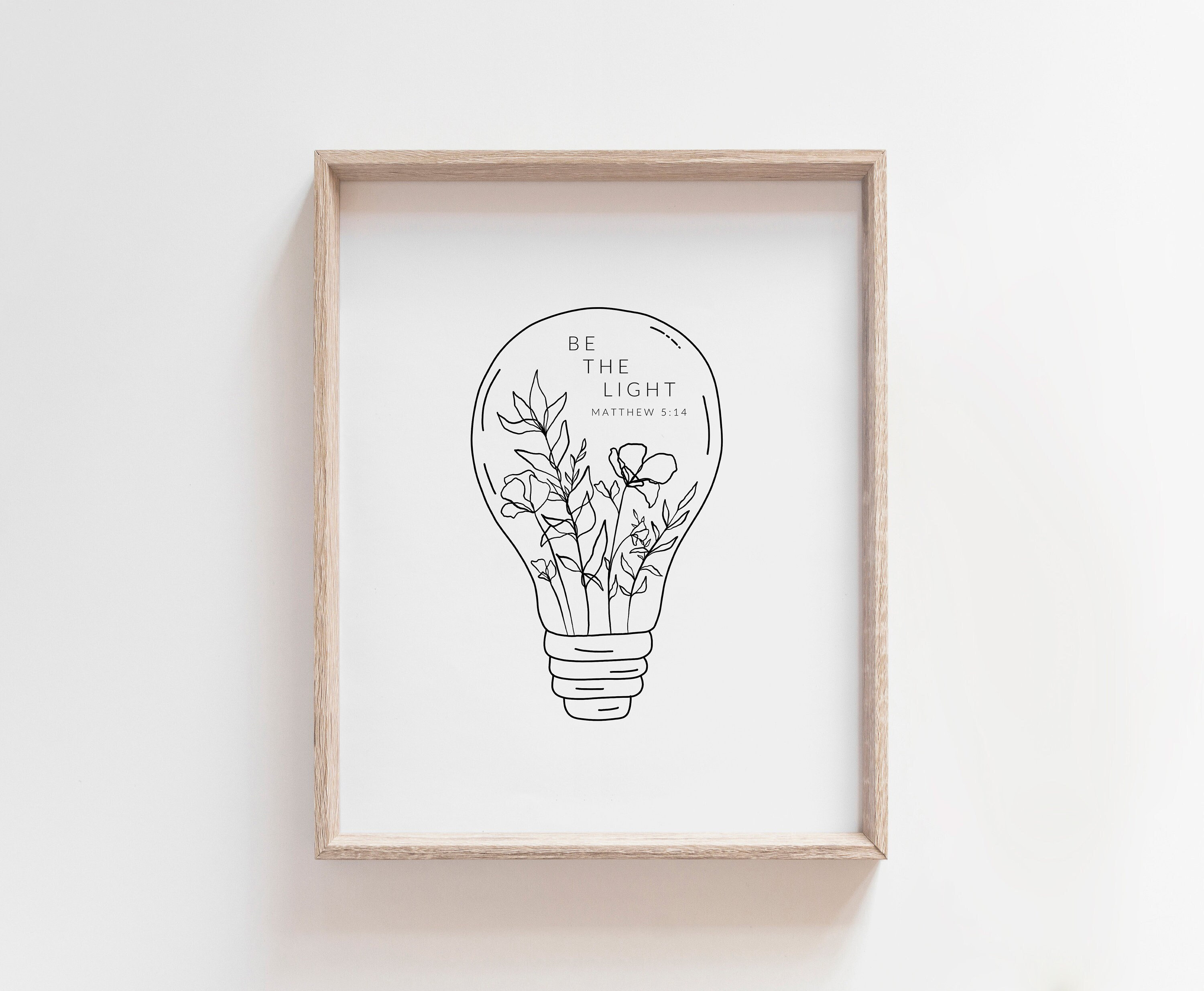 Be the Light Print, Matthew 5:14, Minimalist Christian Art, Aesthetic Bible  Verse Wall Art, Botanical Scripture Print, Botanical Line Art - Etsy, image size:3000x2471