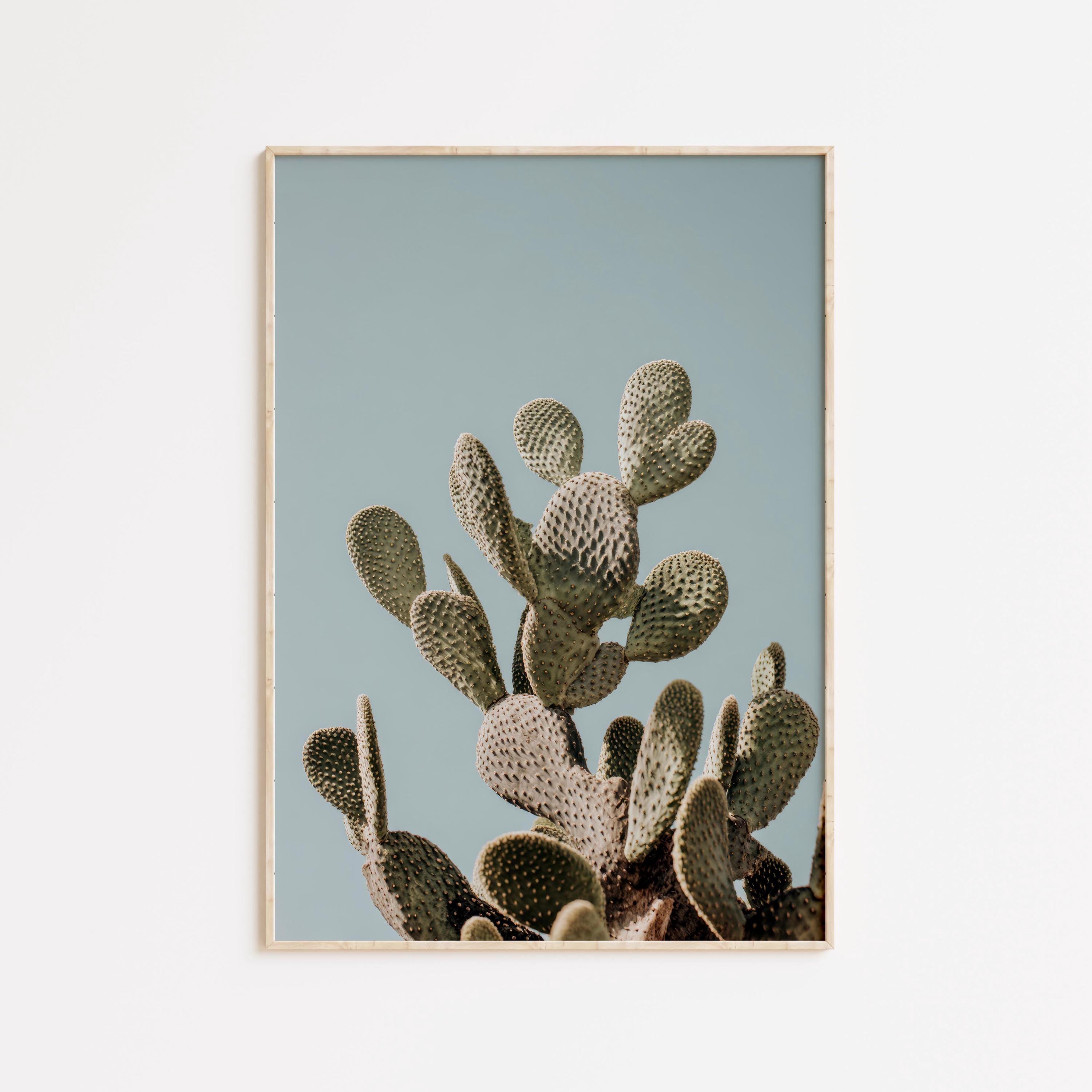 Prickly Pear Cactus Print, Desert Wall Art, Sage Green Botanical Art ...