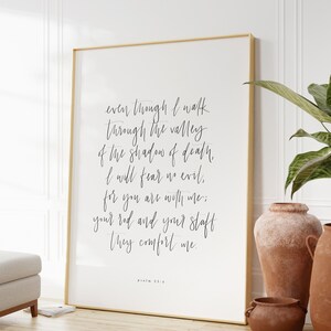 Psalm 23:4 Print, Christian Prints, Psalm Poster, Christian Poster ...