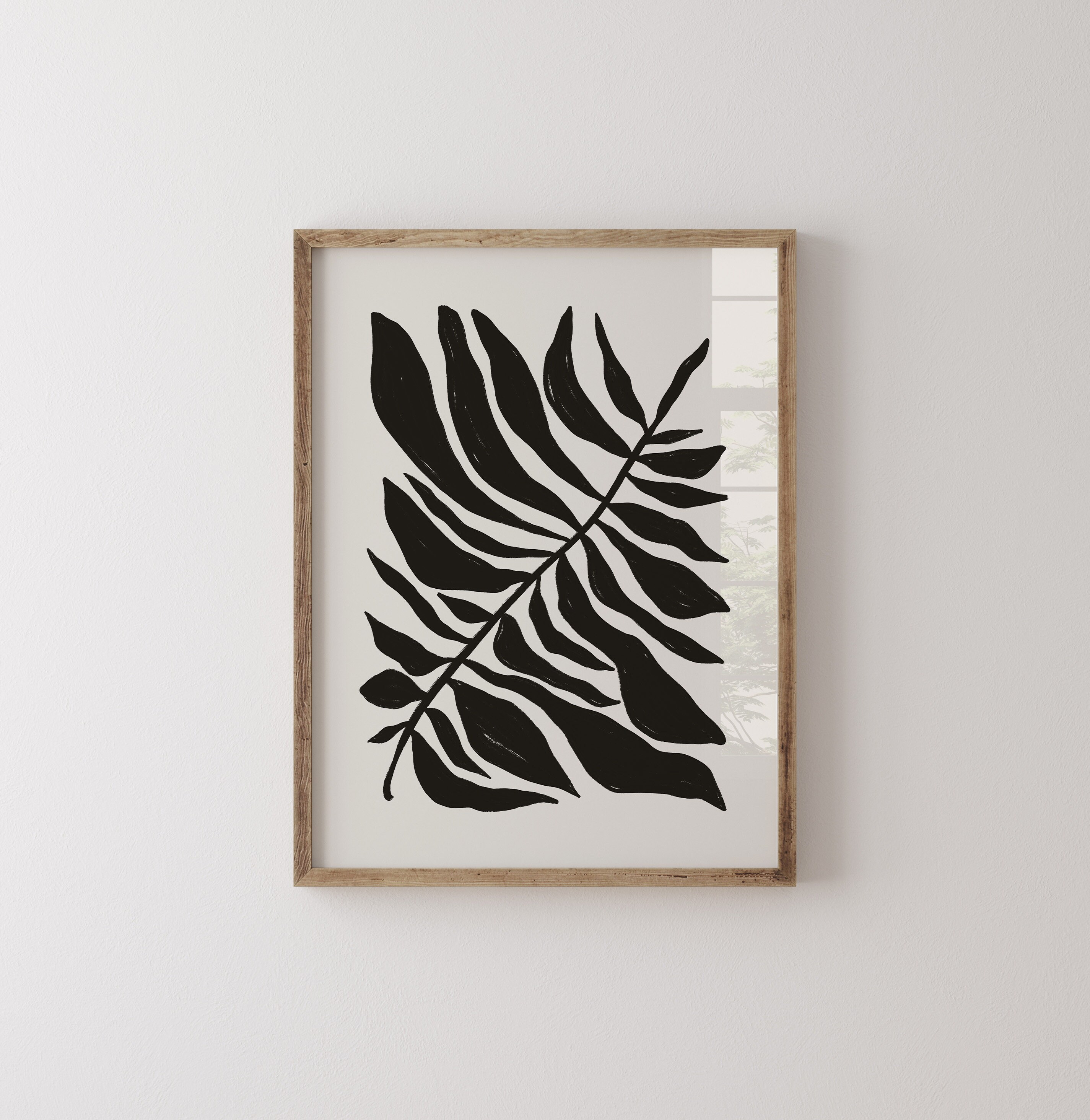 Black and White Abstract Botanical Wall Art Set of 2 off White, Black ...