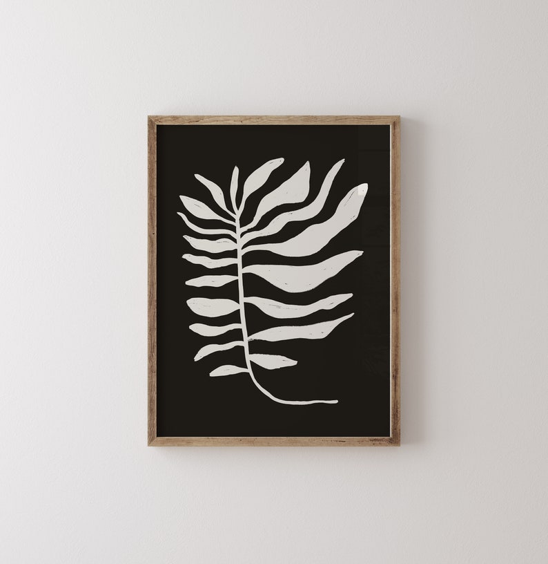 Black and White Abstract Botanical Print Set of 2, Black and White Botanical Print, Abstract