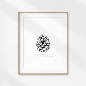 Have Yourself a Merry Little Christmas Print, Black and White Christmas Decor, Vintage Christmas Print, Holiday Decor, Holiday Wall Art